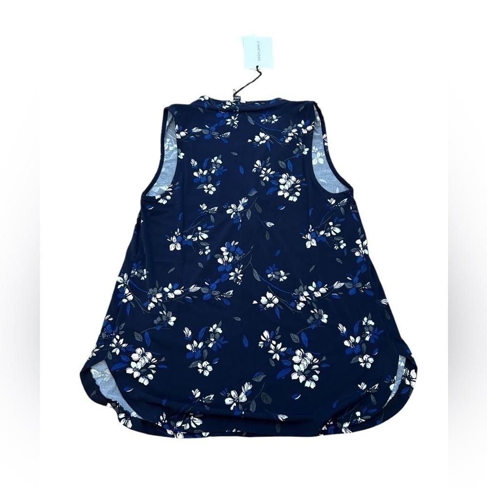 41 Hawthorn Stitch Fix Navy Floral Print Sleeveless VNeck Knit Blouse NWT Sz PS - Picture 2 of 8